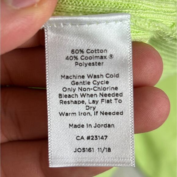 T by Talbots Women’s S Lime Green Lightweight 3/4 Sleeve Knit Sweater NEW - Picture 4 of 4